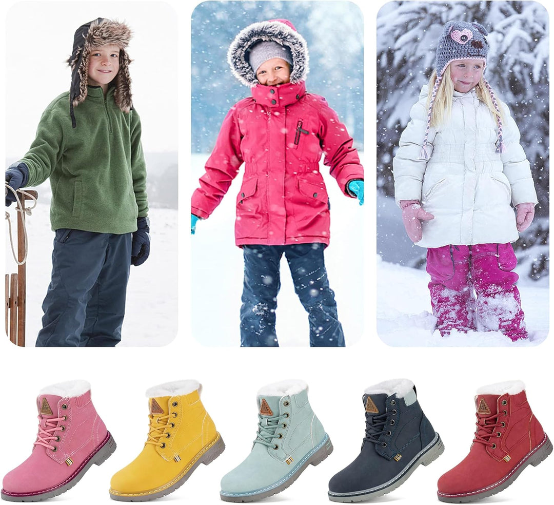 Mishansha Winterschuhe Kinder Warme Stiefeletten Gefüttert Winterstiefel Jungen Mädchen Schneestiefe