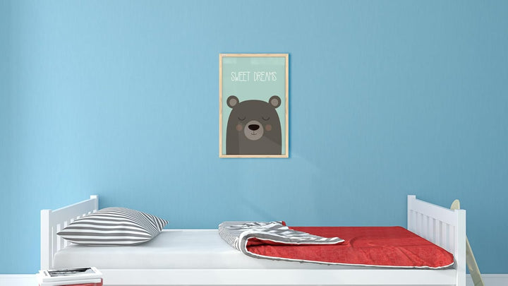 ALLboards Whiteboard Schreibtafel Memoboard Bild Teddybär „Sweet Dreams“, Pastellfarben, 60x40cm im