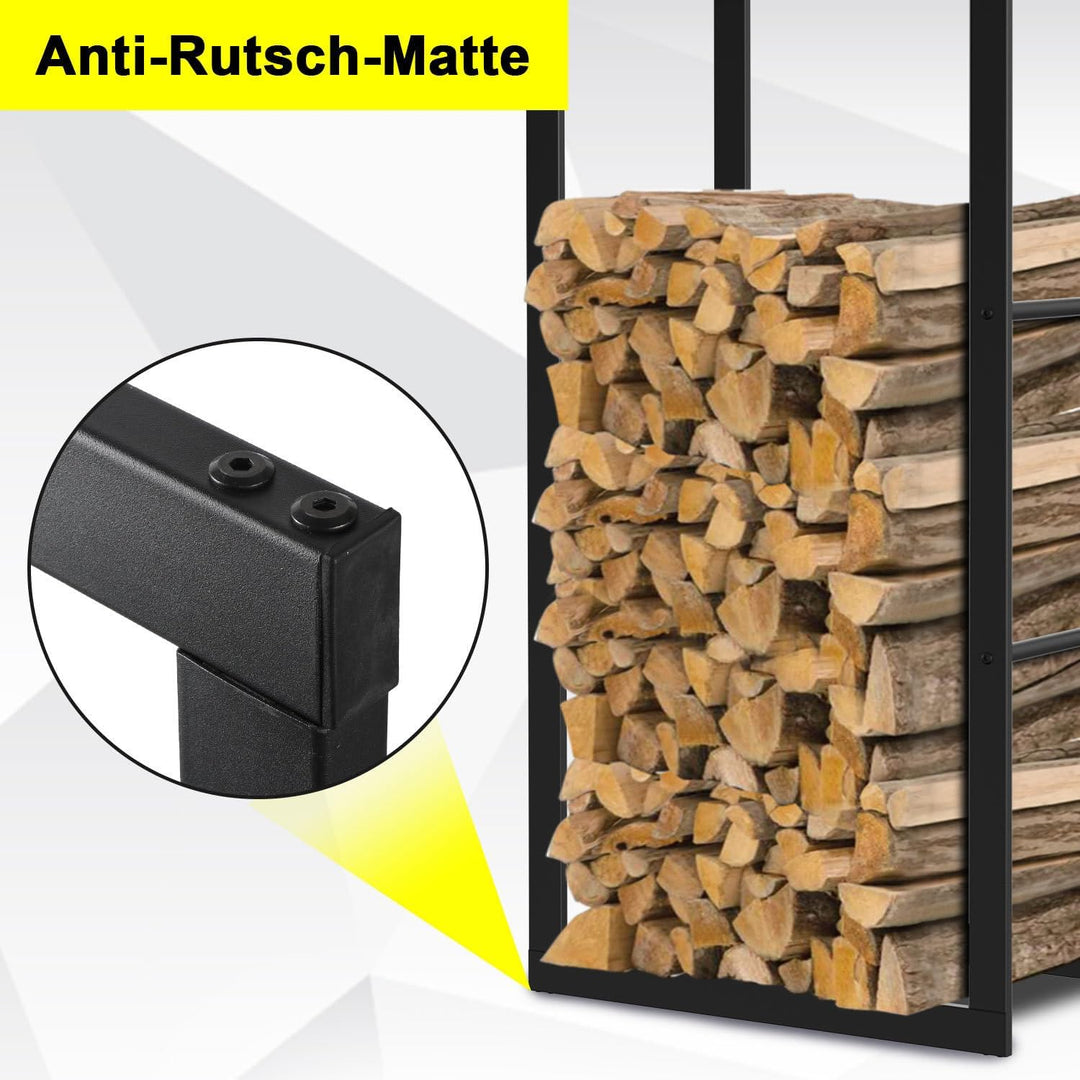 Lospitch Kaminholzregal Feuerholzregal Innen Brennholzregal Holzhalter, Stabiles Metall-Gestell In M