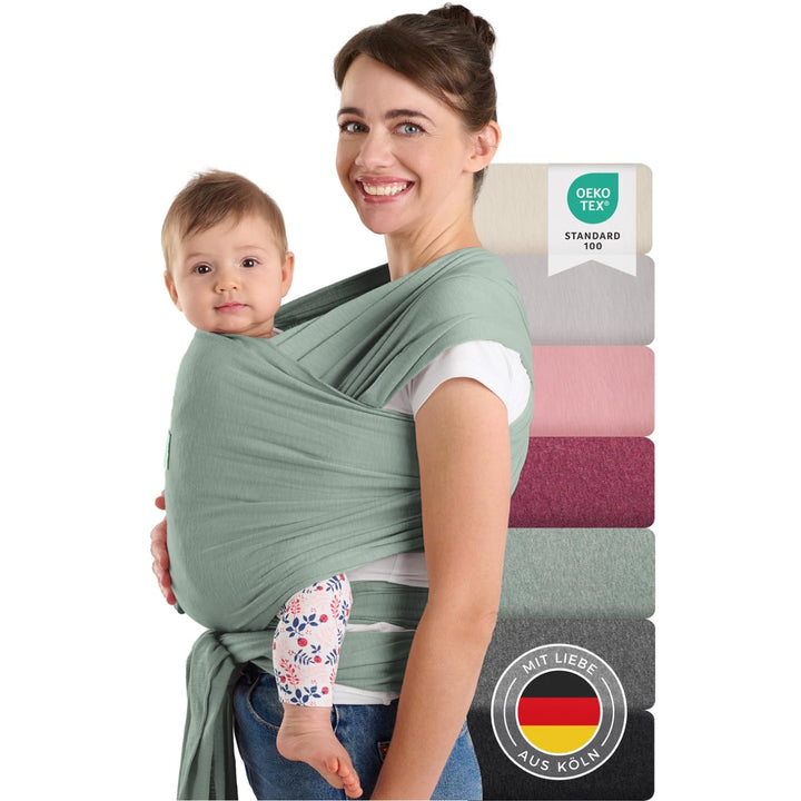 Laleni Tragetuch Baby, Babytragetuch - Babytrage für Neugeborene, 100% weiche Bio-Baumwolle, elastis