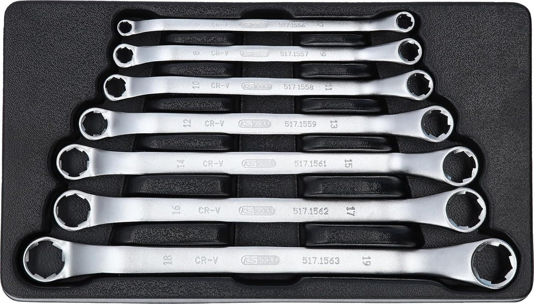 KS Tools 517.1555 RESCUEpower Doppel-Ringschlüssel-Satz, gekröpft 7-tlg 6-19mm