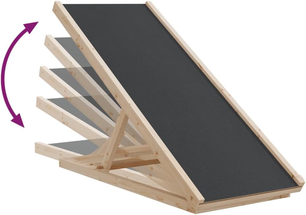 vidaXL Hunderampe Grau 70x35 cm Massivholz Tanne, 70 x 35 cm
