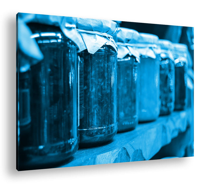 deyoli Eingelegte Früchte Format 80x60 Effekt: Monocrome Blau als Leinwandbild, Motiv fertig gerahmt