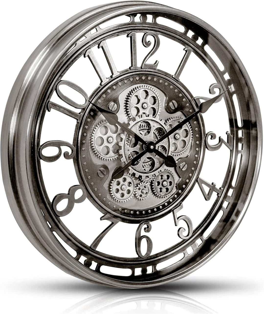 INFINITY TIME Moving Gear Wanduhr, modern, Vintage, rustikal, industriell, Steampunk, freiliegende U