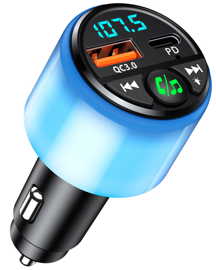 Mohard Bluetooth Adapter Auto, [PD 30W &amp; QC3.0 18W] FM Transmitter Auto Bluetooth 5.3, [Rundum Strah
