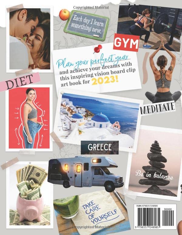 2023 Vision Board Clip Art Book: Design Your Dream Year with a Beautiful & Inspiring Collection of 5