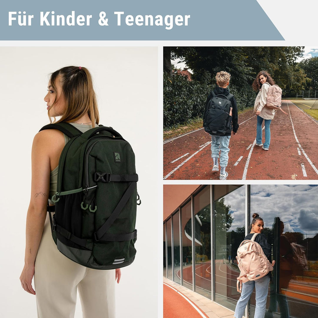 AUDETIC Schulrucksack Mädchen & Jungen Teenager - Cosmo - Schulranzen für Klasse 5 - Ergonomische Sc
