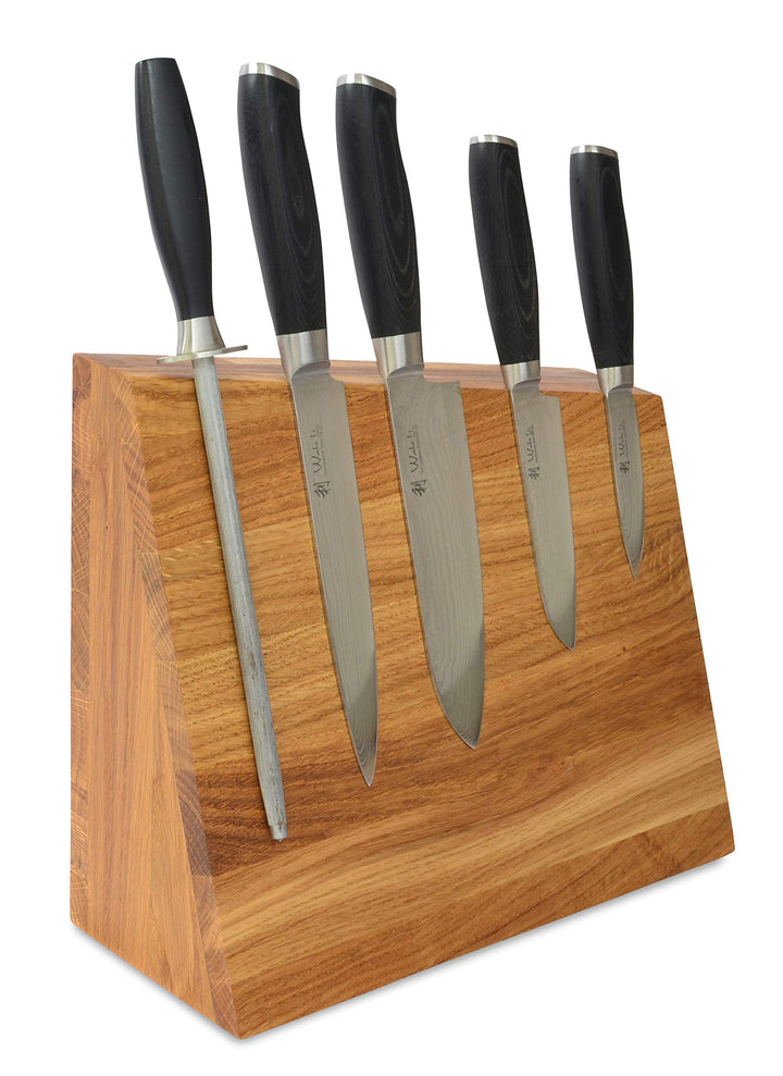 Natuhr Messerblock Holz - Pit - Eiche Magnetischer Messerhalter Messerständer unbestückt