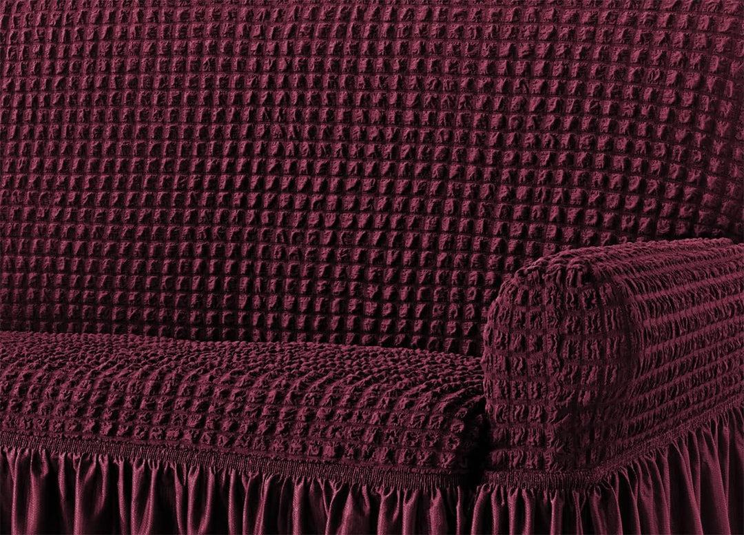BIANCHERIAWEB Voila Sofaüberwurf aus Canvas, 2-Sitzer Bordeaux, Bordeaux