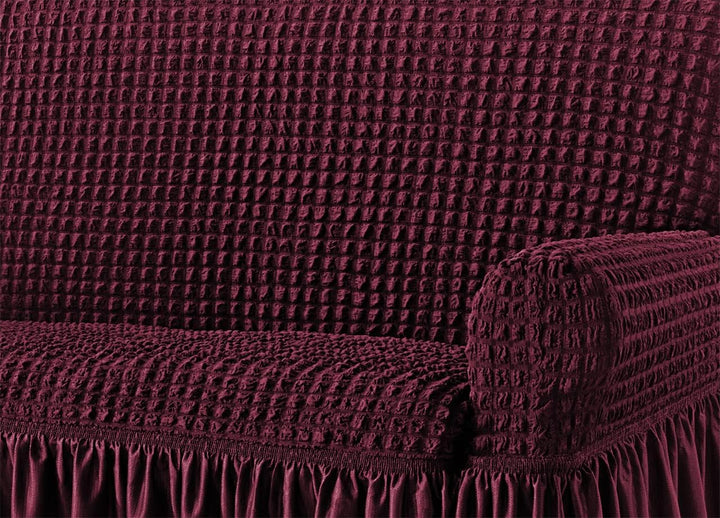BIANCHERIAWEB Voila Sofaüberwurf aus Canvas, 2-Sitzer Bordeaux, Bordeaux
