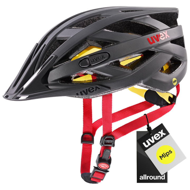 Uvex i-vo cc Mips - Allround Helm - Fahrradhelm Titan - Red Mat 52-57 cm Single, Titan - Red Mat 52-