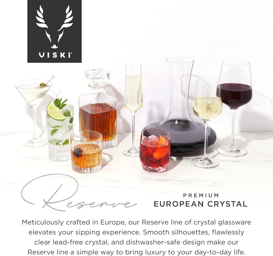 Viski Reserve European Highball-Tumbler, 4 Cocktailgläser aus bleifreiem Kristallglas, Glaswaren Mad