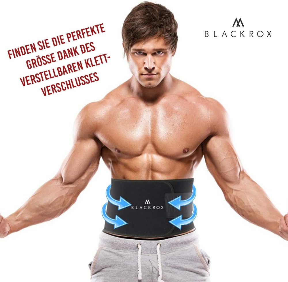 BLACKROX Waist Trimmer Fitnessgürtel Vergleichssieger Damen &amp; Herren,Schwitzgürtel zur Fettverbrennu