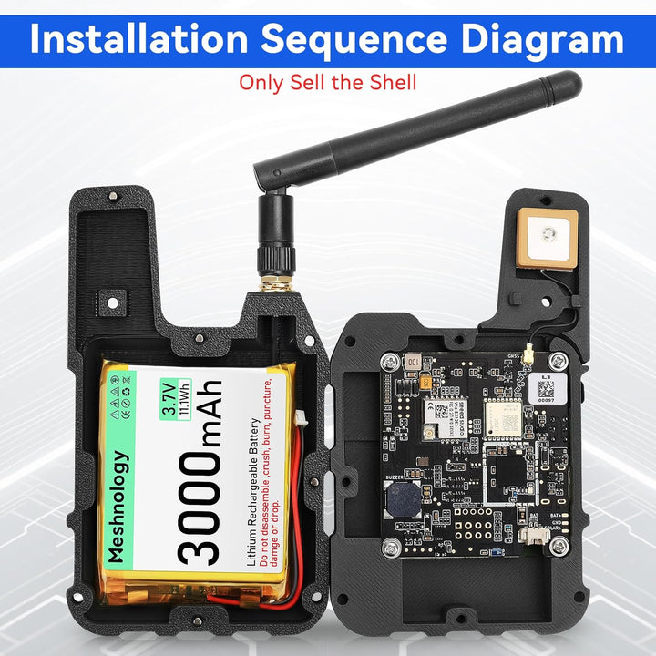 Gehäuse für Wio Tracker L1 Entwicklungsplatine Geräteset – 3000 mAh Akku GPS-Modul Antenne All-in-Ge