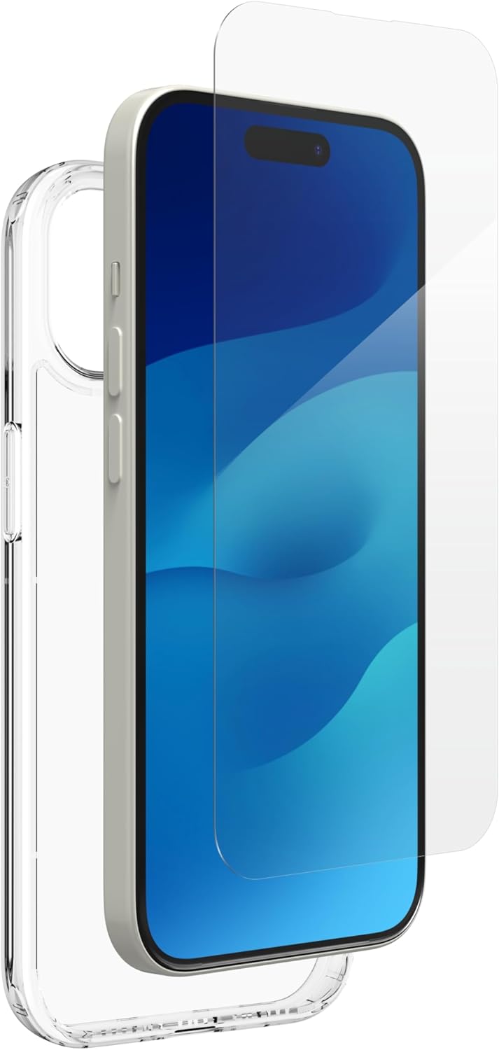 ZAGG InvisibleShield Glass Elite 360, Bundle, Displayschutz aus gehärtetem Glas und Hülle für iPhone