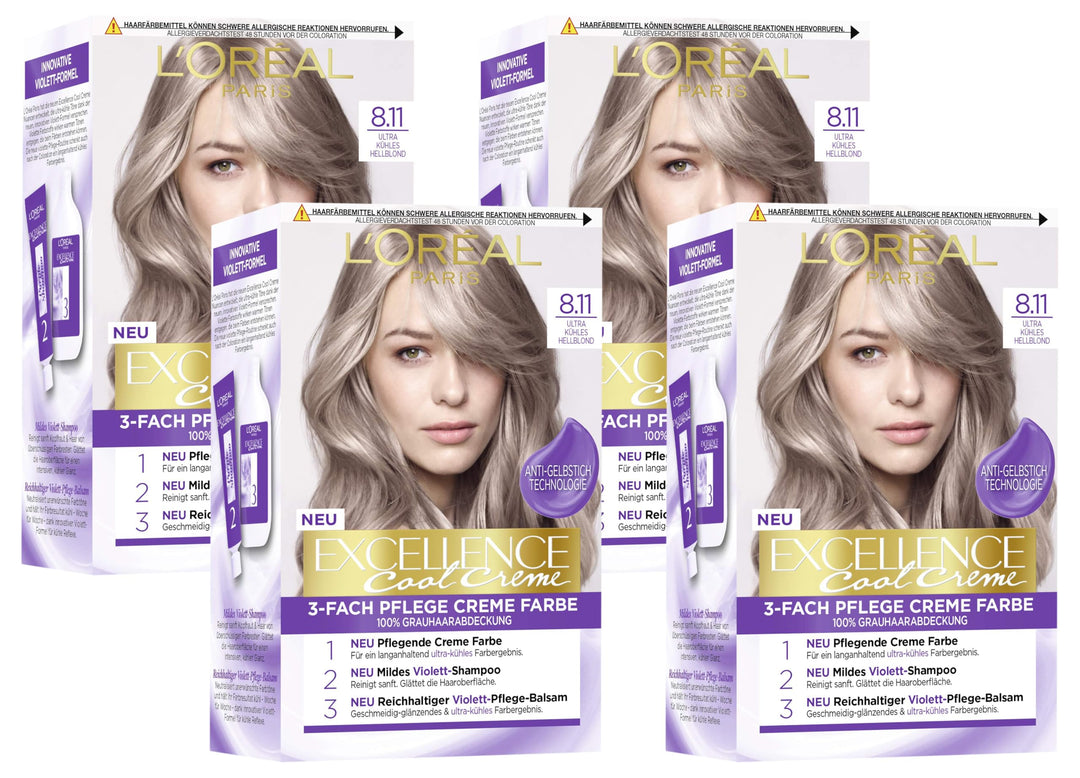 L'Oréal Paris Permanente Haarfarbe Farbergebnis, 100% Grauhaarabdeckung, Set mit Coloration, Shampoo