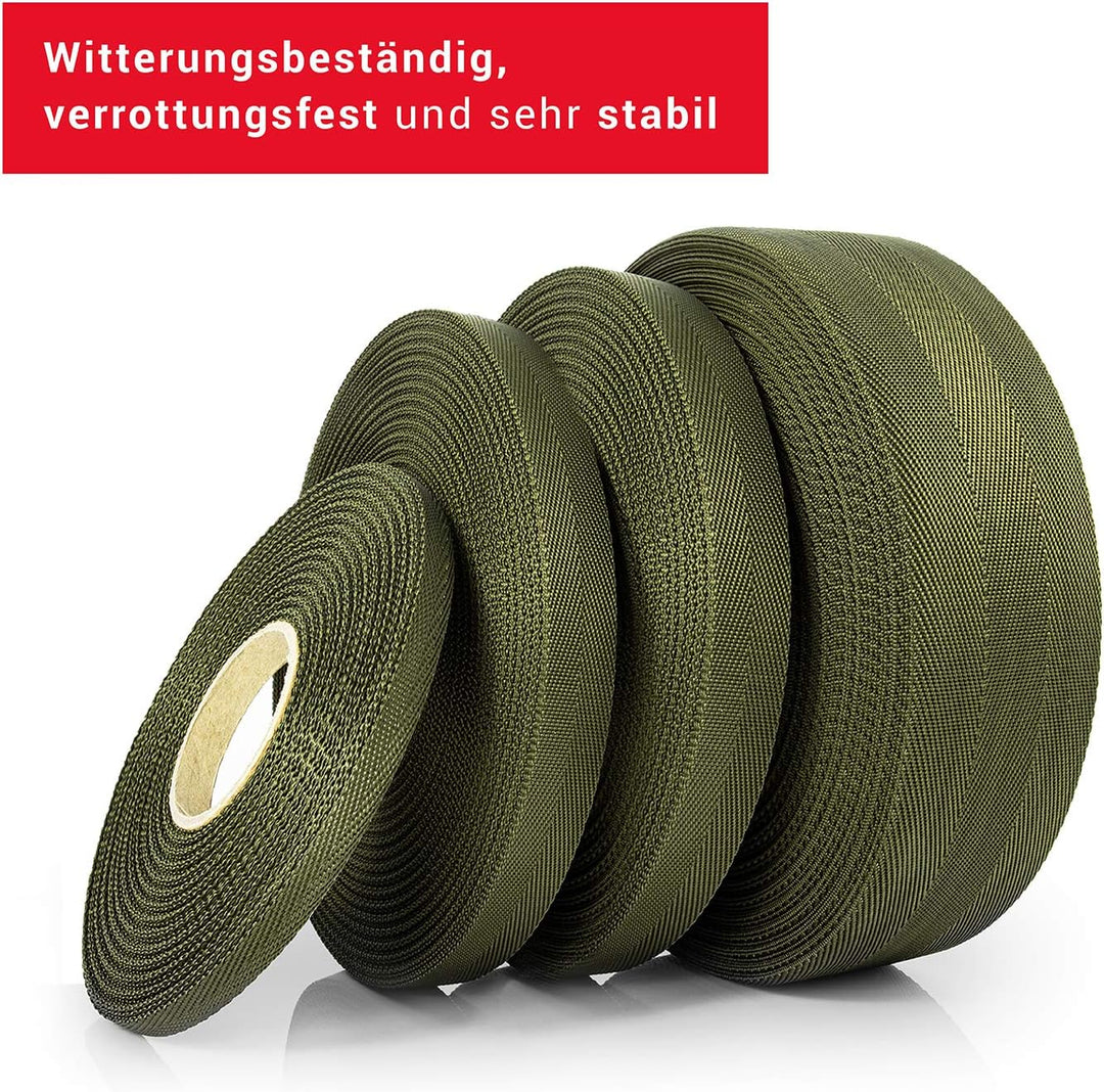 Effaband Baumanbinder 25m olivegrün Breite 20 mm/Pflanzenbinder zur Baumbefestigung aus witterungsbe