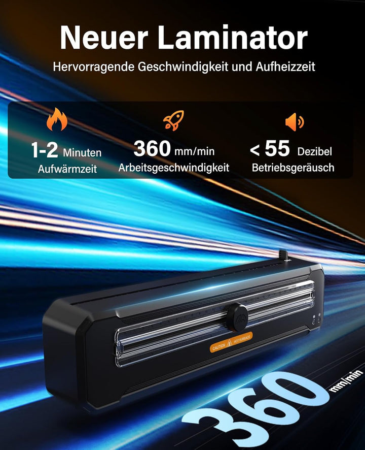 MAXDONE Laminiergerät, A3 Laminiergerät Eingebauter Cutter, Laminiermaschine mit 10 Folien und Eckru