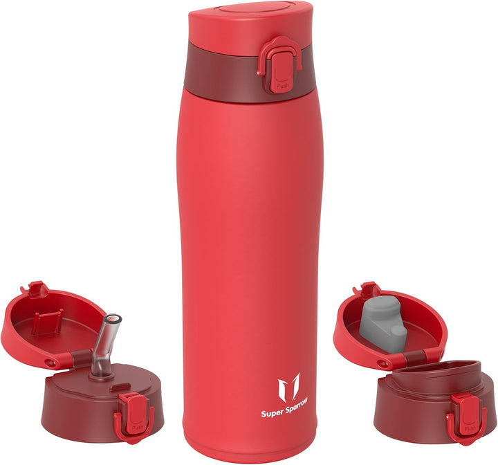 Super Sparrow Trinkflasche Edelstahl 18/8 - Trinkbecher - 750ml - BPA-Frei, Auslaufsicher Thermobech