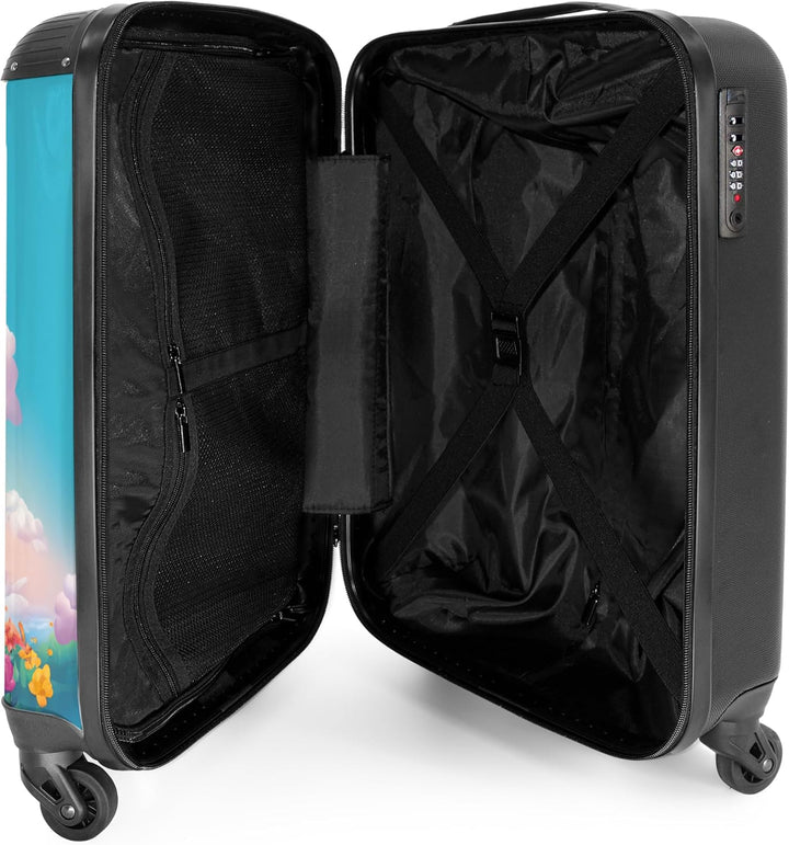 NoBoringSuitcases.com® Kinderkoffer Mädchen - Koffer Kinder Mädchen - Einhorn - Farbenfroh - Kinder