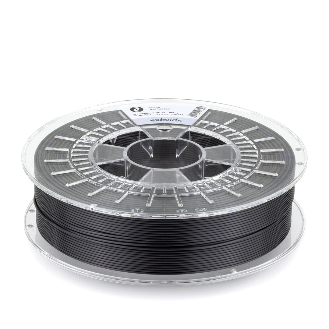 extrudr® BioFusion ø1.75mm (800gr) 'JET BLACK / SCHWARZ' - 3D Drucker Filament - Made in Austria Bio