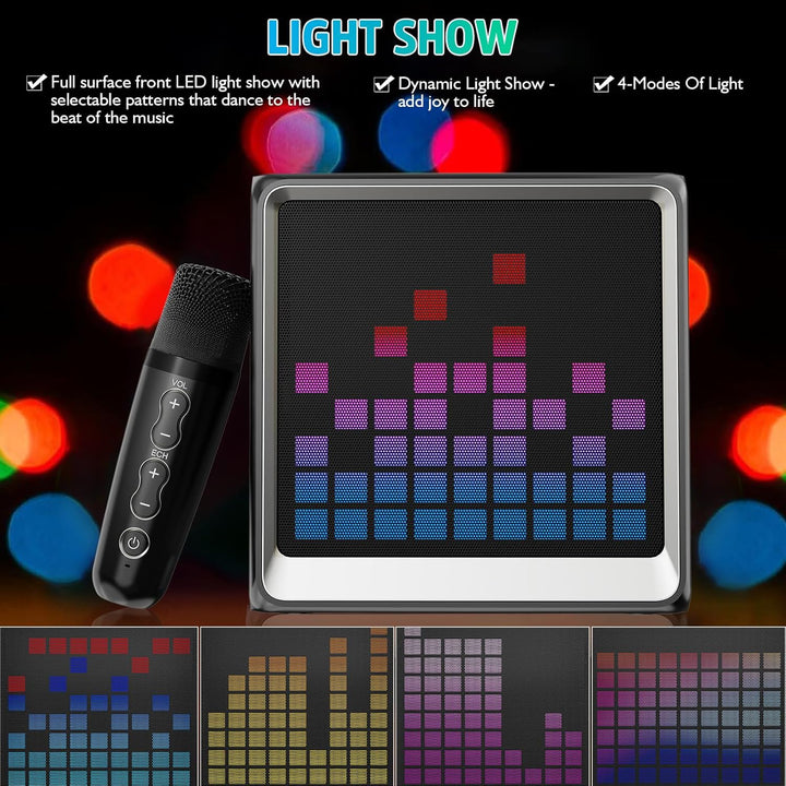 Karaoke-Maschine für Kinder und Erwachsene,tragbarer Bluetooth-Lautsprecher mit 2 drahtlosen Mikrofo