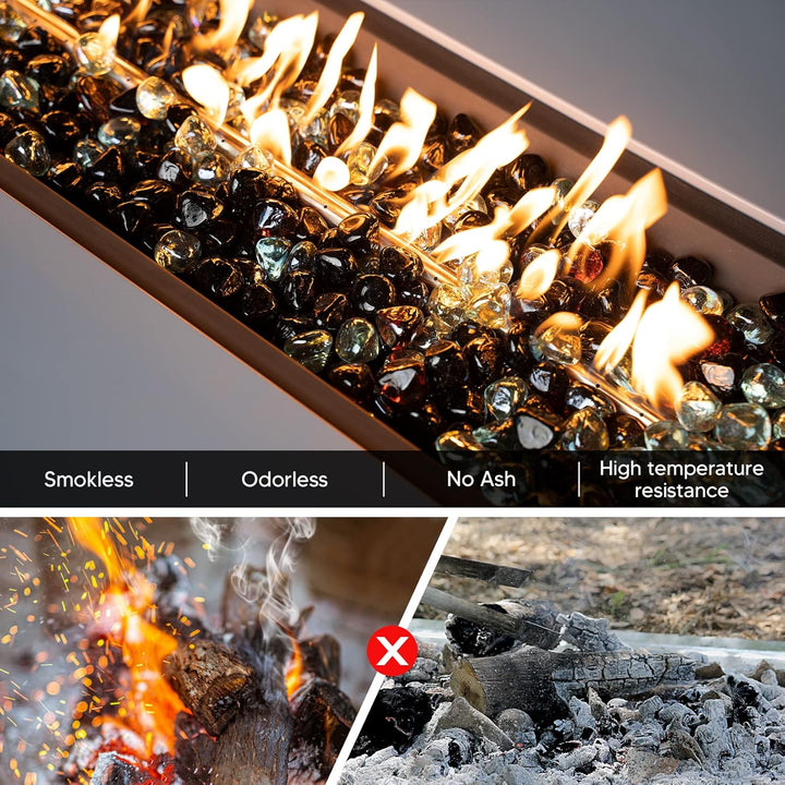 Mr. Fireglass 4,5 kg gemischte Feuerglas-Diamanten für Kamin, Feuerstelle und Landschaftsbau, 2,5 cm
