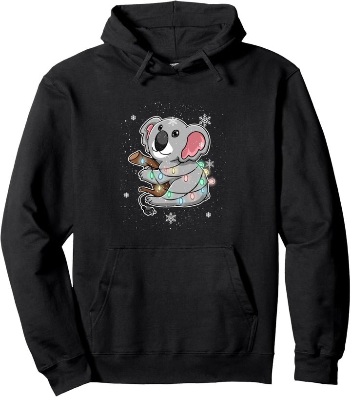 Weihnachtsbaum Lichterkette Weihnachten Koala Koalabär Pullover Hoodie