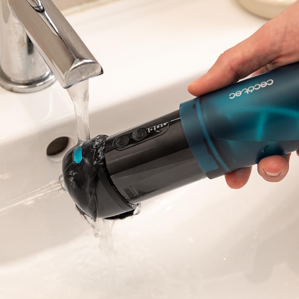 Cecotec Tragbares Akku-Zahnbürsten Irrigator - Zahnreiniger mit 3 Düsen ToothCare Jet Fresh. 1200 U/