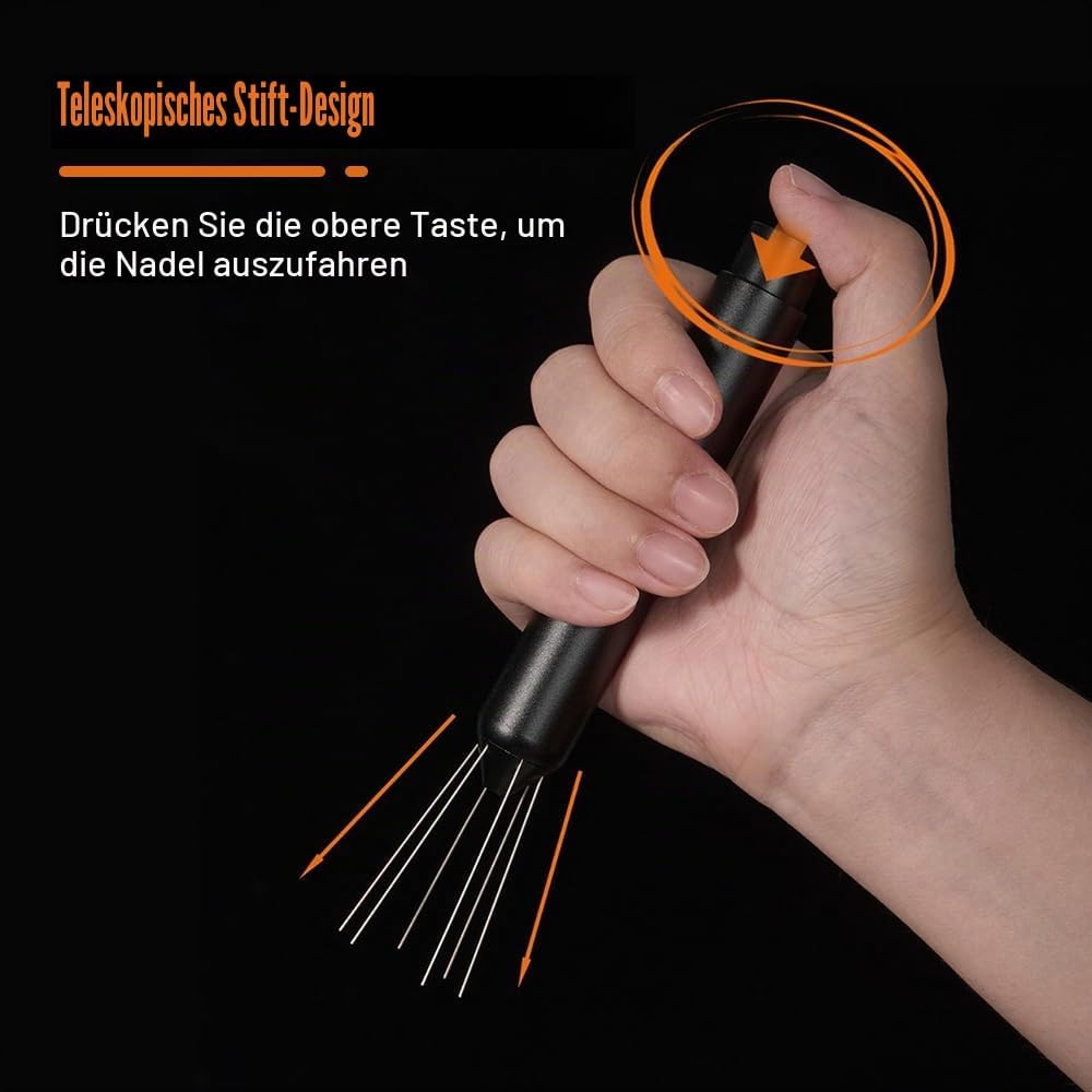 DONGKER Espresso-Verteilungswerkzeug, Teleskopisch Rührwerkzeug für Präzisionsbrühen, 0,4mm Nadeln,