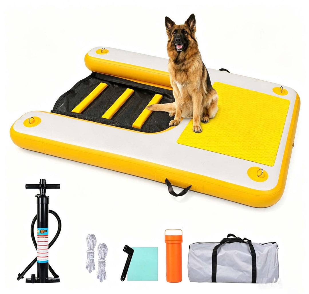 Hunderampe Aufblasbare Hunde Wasserrampe, Hundeboot Rampe Schwimmende Dock Leiter für Pool, Boot, Se