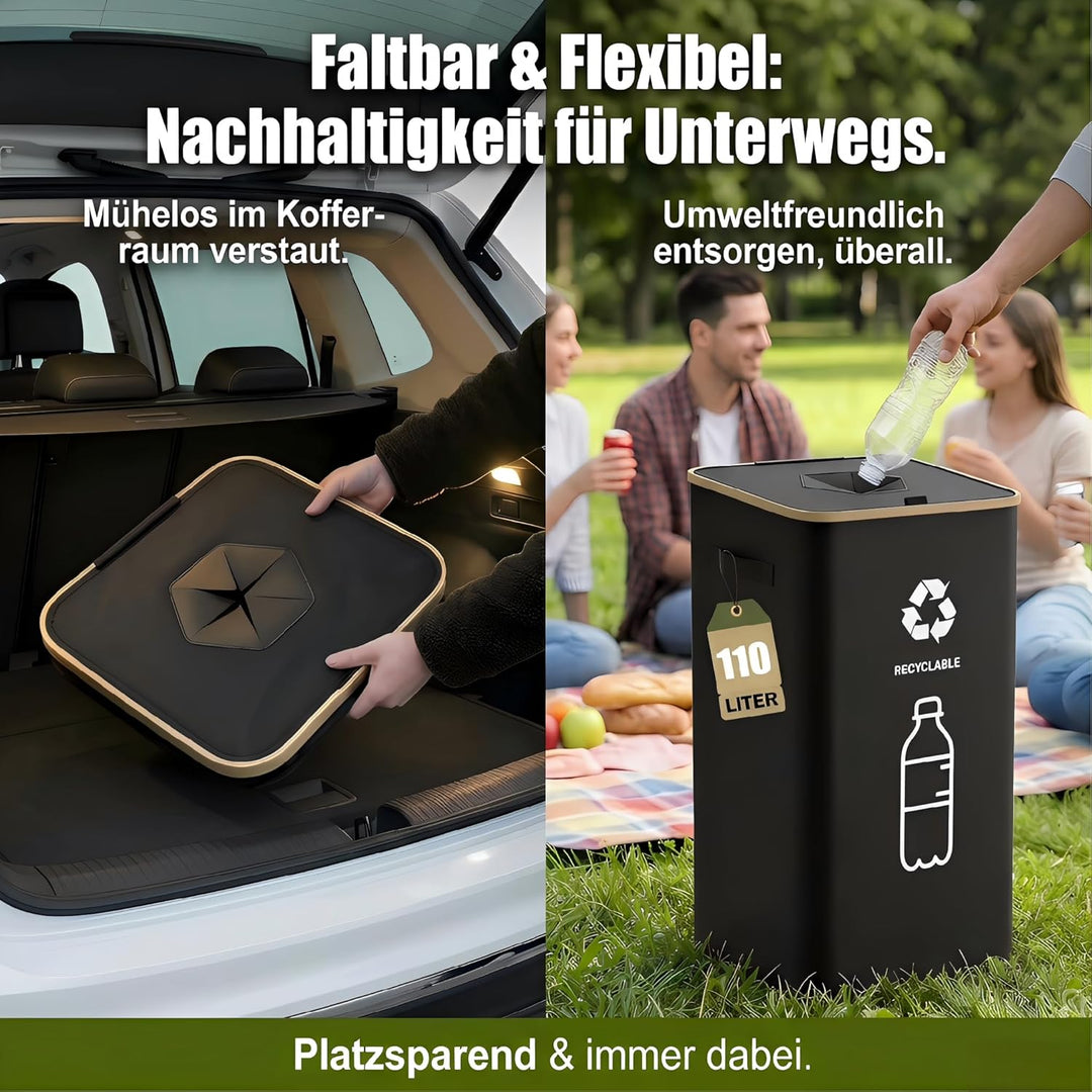 Pfandflaschen Sammelbehälter 110L, Pfandbehälter & Flaschensammler Leergut, Mülleimer Küche gross, M