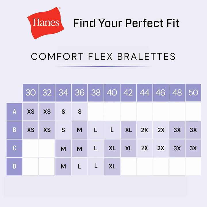 Hanes Damen BH (3er Pack) L Marineblau/Beton-heather/Ultra Blue, L Marineblau/Beton-heather/Ultra Bl