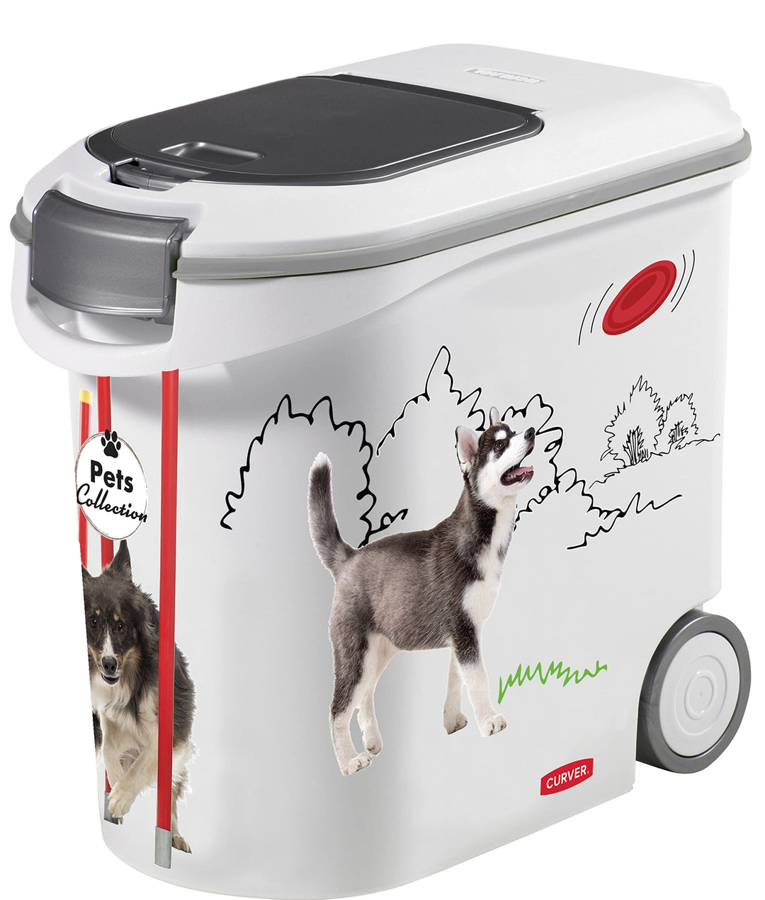 Curver Futterbehälter für Hunde – 35 l/12 kg – Pets Collection – luftdichte Aufbewahrung gegen Gerüc