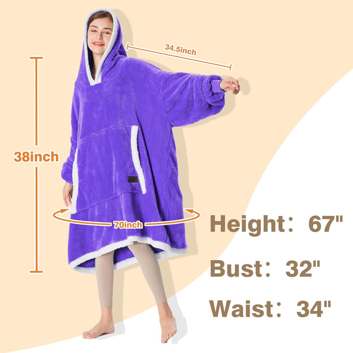 Catalonia Classy Decke mit Ärmel Oversize Hoodie Kuscheldecke-Kuscheldecke Zum Anziehen mit Ärmeln u