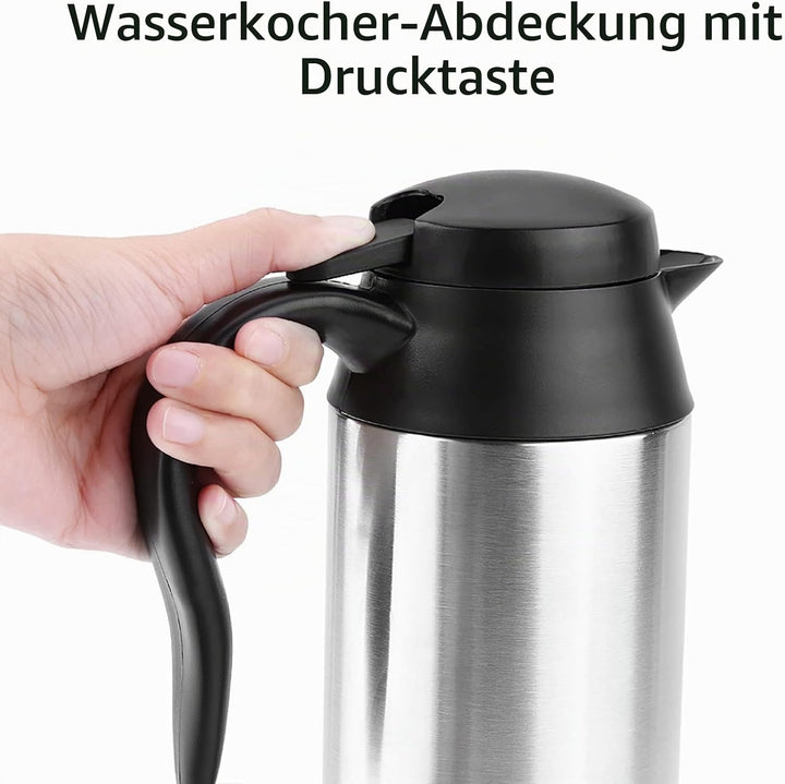 Wasserkocher Auto, 750ml 12v Elektrischer Wasserkocher, Reise Wasserkocher Edelstahl, mit Zigaretten