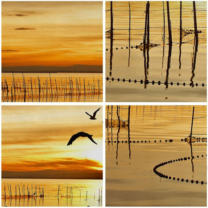 Bilder auf Leinwand See Vogel Wasser Leinwandbild mit Rahmen 70x50cm Wandbilder Dekoration Wohnzimme
