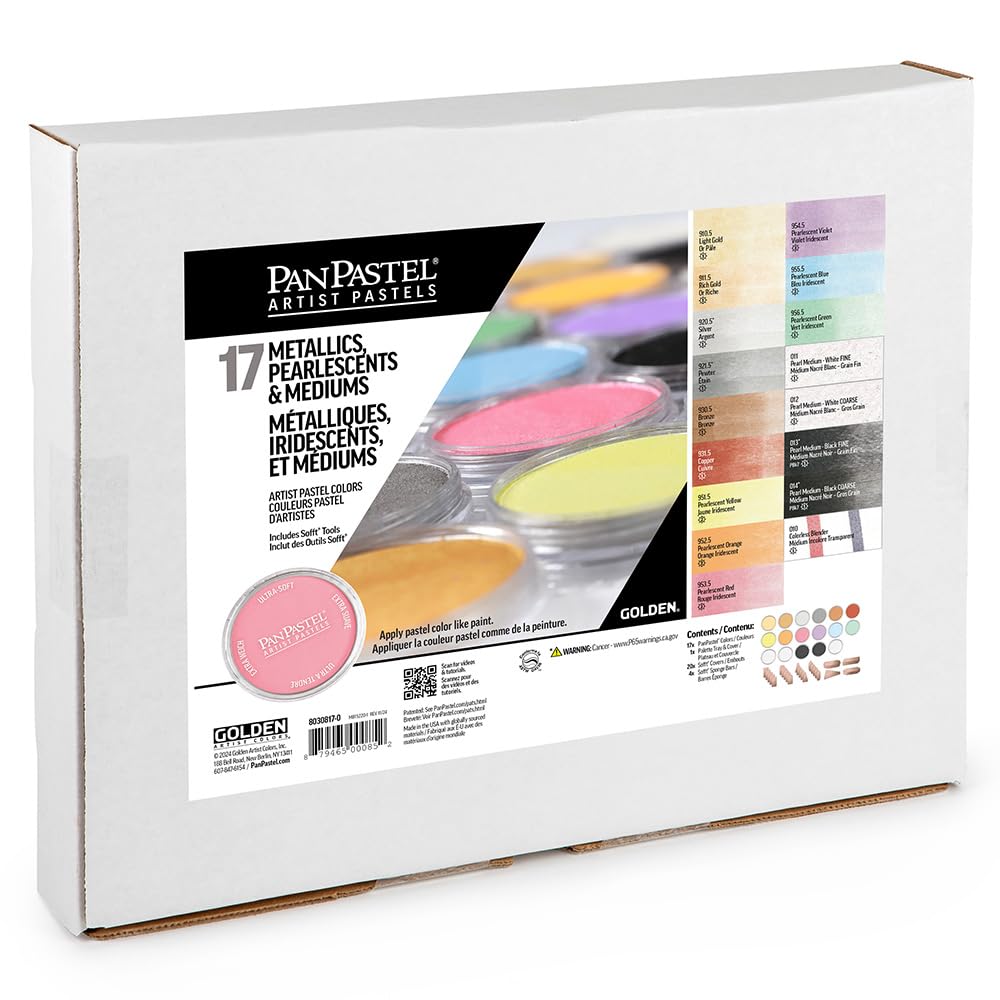 Panpastel 17 Metallic/Pearl/Medium Set by Colorfin