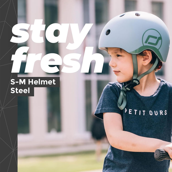 Scoot & Ride, S - M Size Kids Helmet Steel, Steel
