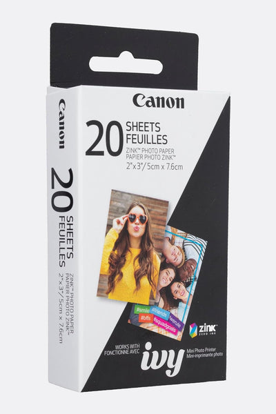 Canon Zink Fotopapier 20 Bögen 4.25in. x 2.50in. x 0.75in., 20 Bögen