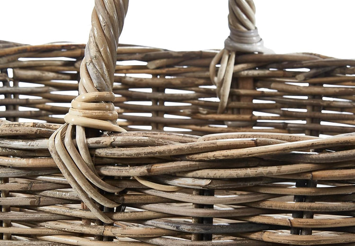 Kobolo Tablett aus Rattan Kubu Grey – Ovales Dekotablett/Serviertablett, 45x30 cm, handgefertigt, ro