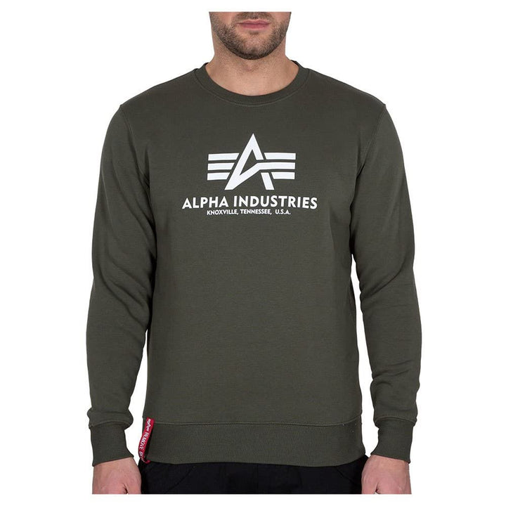 Alpha Industries Herren Basic Sweater Sweatshirt für Herren Sweatshirt (1er Pack) M Dunkles Olivgrün