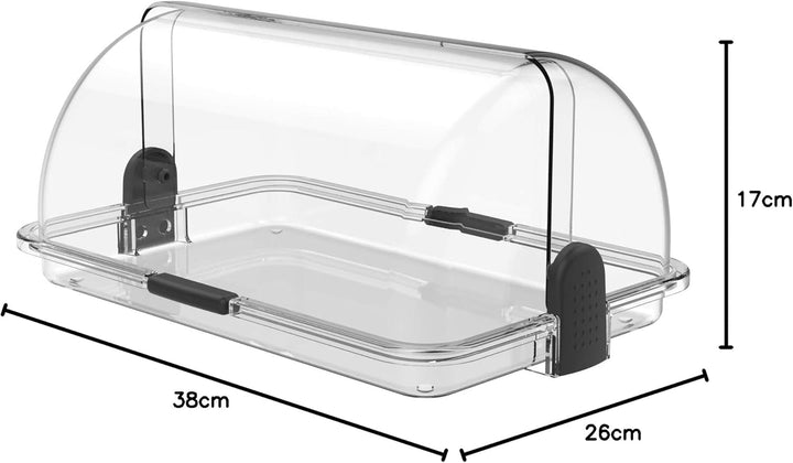 Biesse Mehrzweck-Brotkasten, Plastik, Durchsichtig, 38cmx26cmx17cm 38cmx26cmx17cm Durchsichtig, 38cm