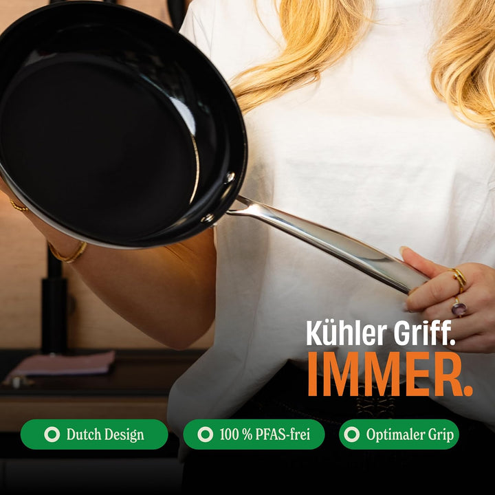 Cook & Pan - Signature Pfannenset 2-teilig-Induktionsgeeignet-PFAS frei Keramik-Beschichtung -Antiha