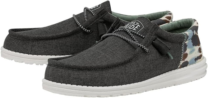 Hey Dude Herren Wally Slub Canvas Moc Toe Shoes 41 EU Grau, 41 EU Grau