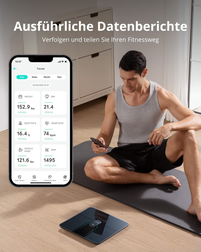 eufy Personenwaage, Smart Scale P2 Pro, Digitale Körperfettwaage WLAN/Bluetooth, 16 Messwerte inkl.