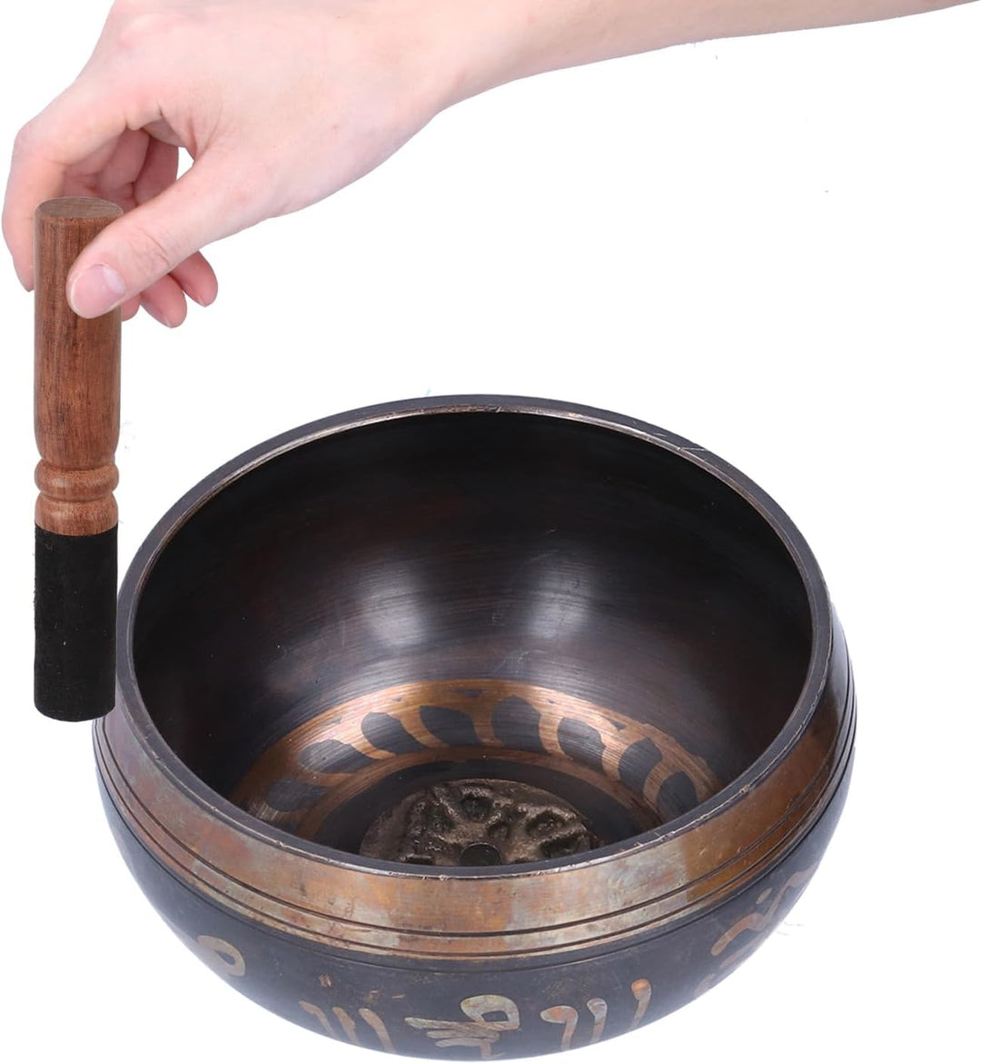 Tibetisches Klangschalen Set, Handgefertigte Meditations Buddha Klangschale, Zen Dekor für Yoga Medi