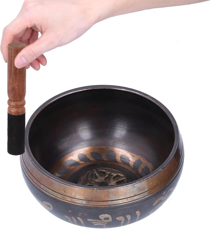 Tibetisches Klangschalen Set, Handgefertigte Meditations Buddha Klangschale, Zen Dekor für Yoga Medi