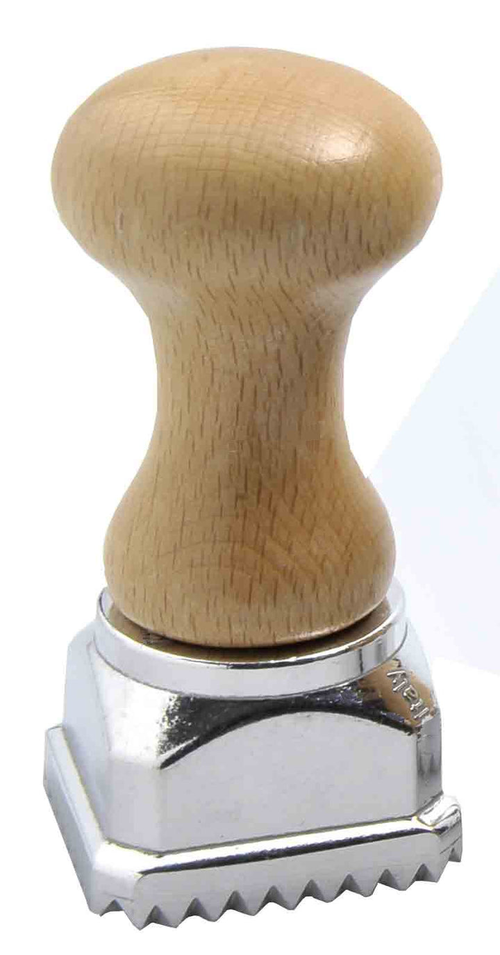 Eppicotispai Quadratischer Ravioli-Auswerfer-Stempel aus Aluminium mit Buchenholzgriff, 4,5 cm