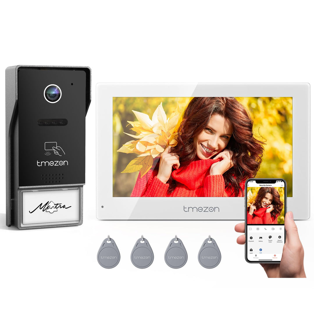 TMEZON WLAN Video Türsprechanlage mit Türöffner,1080P HD Türklingel mit Kamera,7-Zoll-Farb-Touchscre
